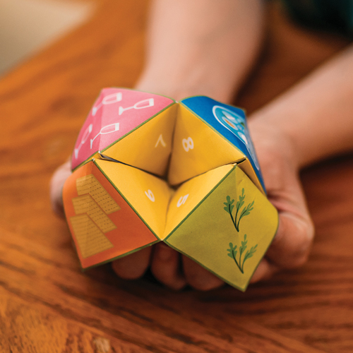 Colorful folded paper toy