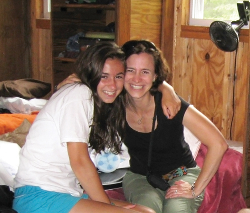 Winnie Sandler Grinspoon visits her daughter at camp in the summer of 2010
