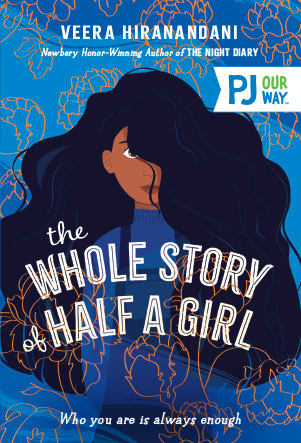 Book cover art for The Whole Story of Half a Girl. The main character, Sonia, is depicted with her hair partially covering her face.