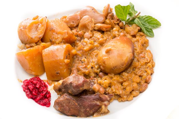 Cholent is a tasty stew that can be adapted to vegetarian diets too.