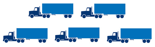 A fleet of trucks