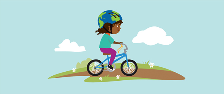 A child riding a bike