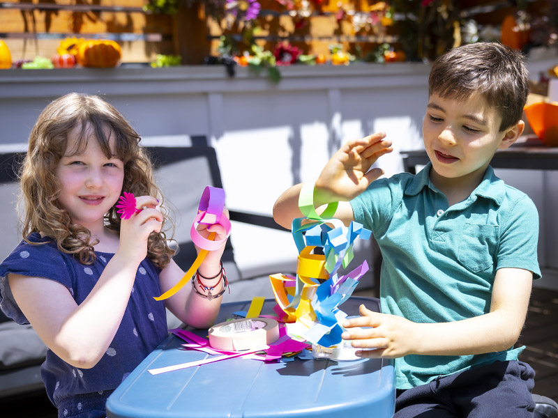 A colorful roof of a Sukkot hut