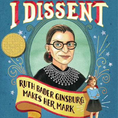 A charicature of a determined Ruth Bader Ginsburg