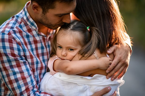 Family embracing