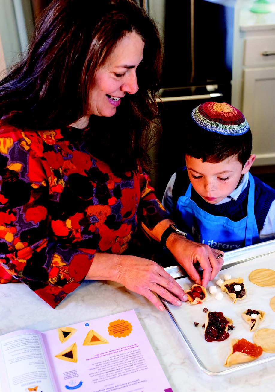 Mother and son sitting in kitchen