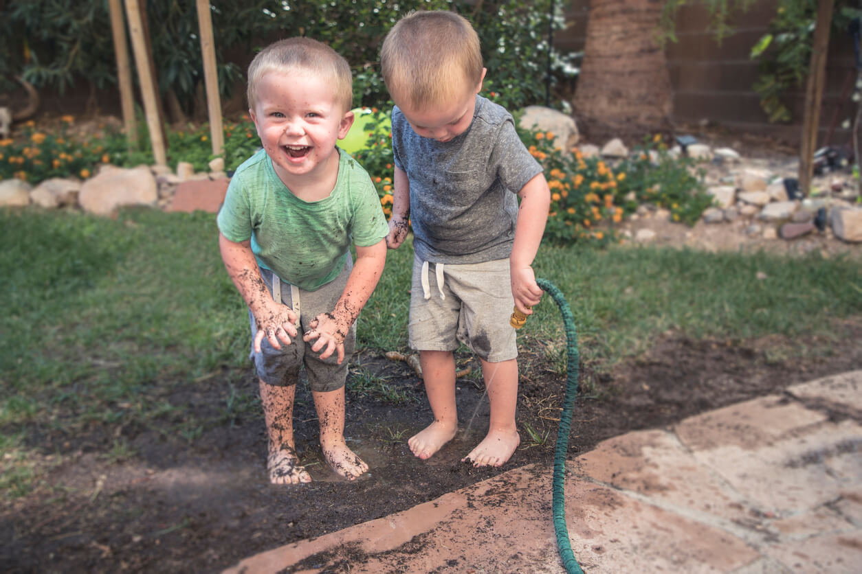 Kids Playing in Mud