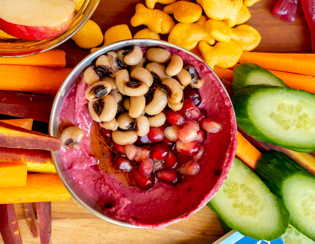 Pink and Black Eyed Pea Hummus