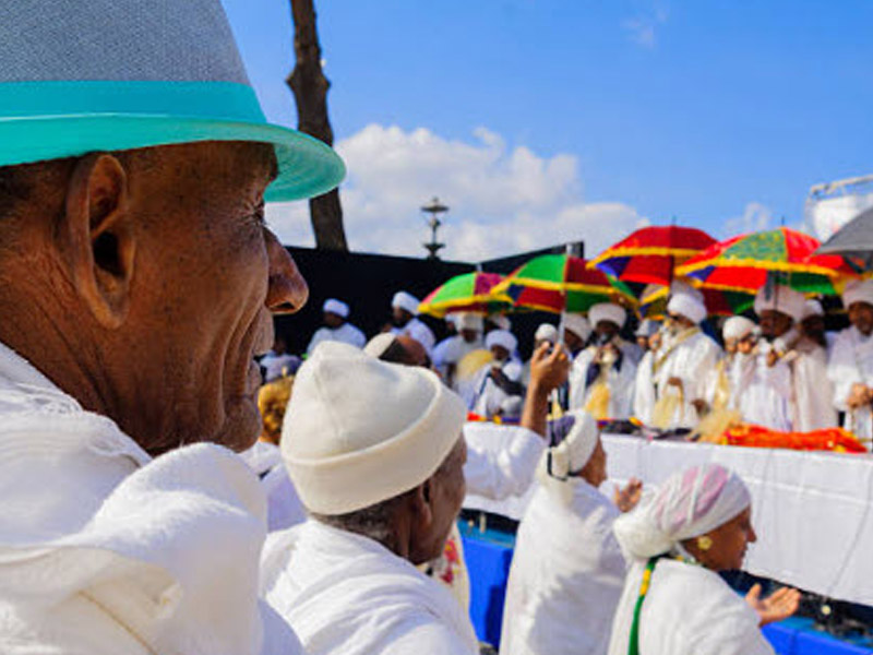 A group of people gathering outdoors