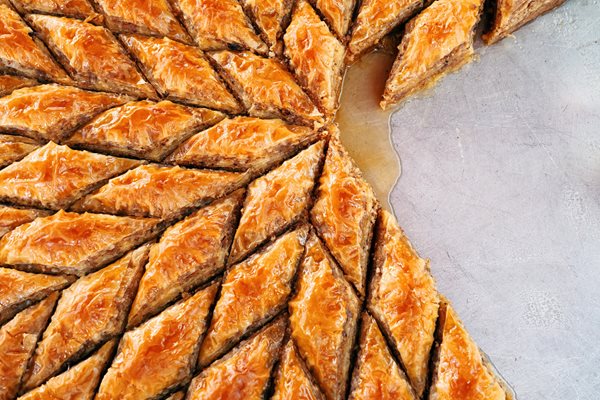 dish full of baklava