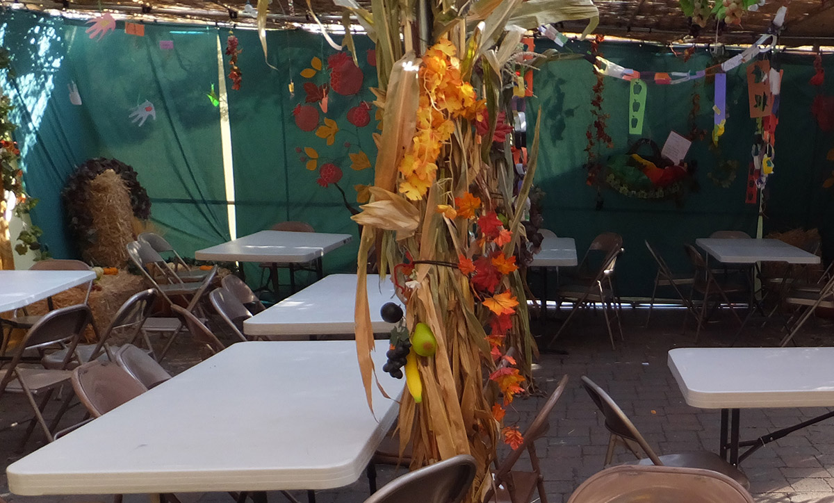 Decorate old sukkah decorations with washi tape