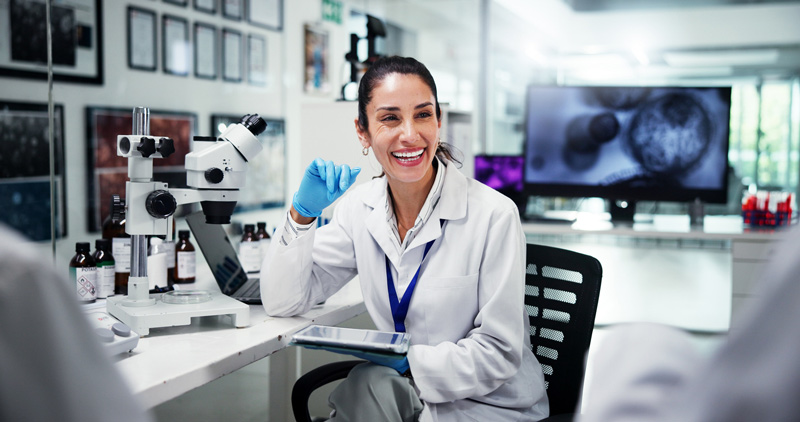 scientist smiling