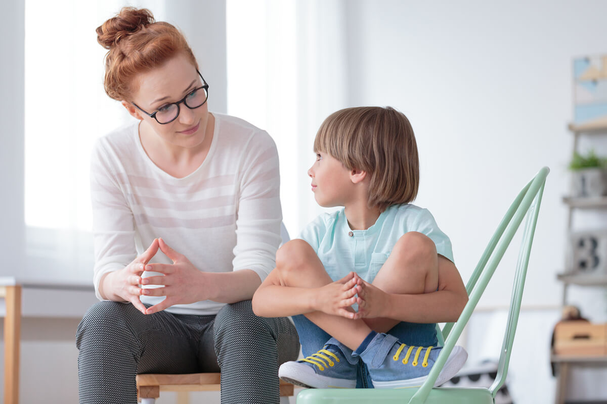 Woman Talking to Child