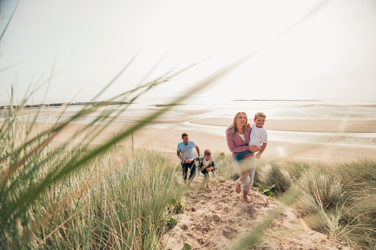 Mom and Dad with Boys at the Beach